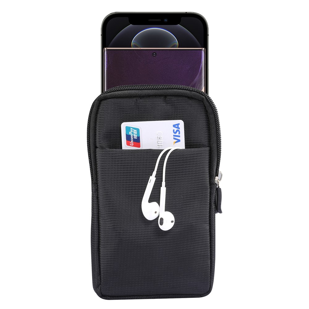 6.7/6.9 inch Universal Phone Pouch Case Sports Leisure Waist Bag for iPhone Samsung Huawei Etc. - Black-3