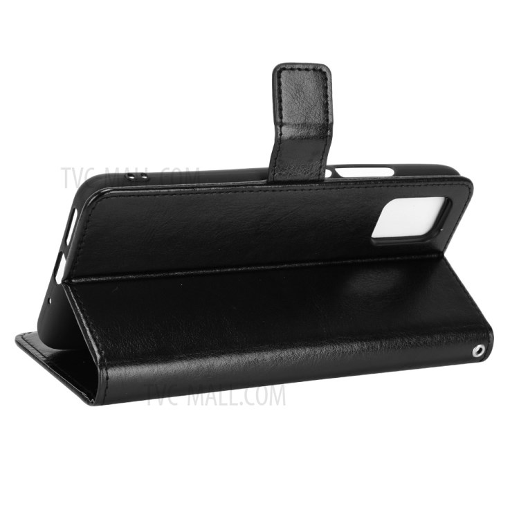 Crazy Horse Skin Leather Phone Wallet Stand Cover Shell with Lanyard for Umidigi A7S - Black-7