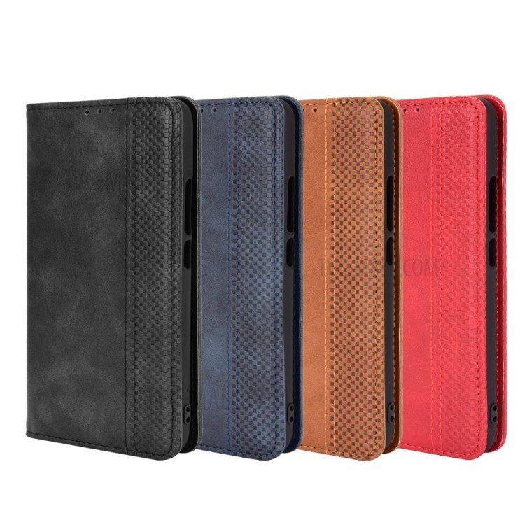 Magnetic Vintage Style Wallet Stand Phone Case Cover for Umidigi A7S - Black-12