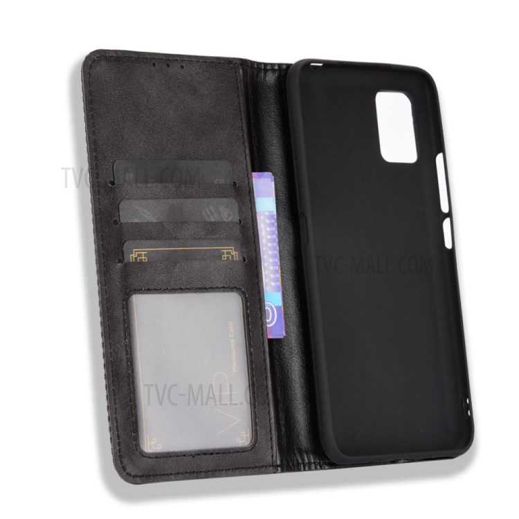 Magnetic Vintage Style Wallet Stand Phone Case Cover for Umidigi A7S - Black-5