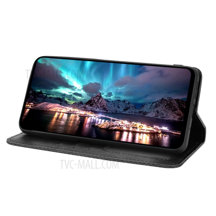 Magnetic Vintage Style Wallet Stand Phone Case Cover for Umidigi A7S - Black-7