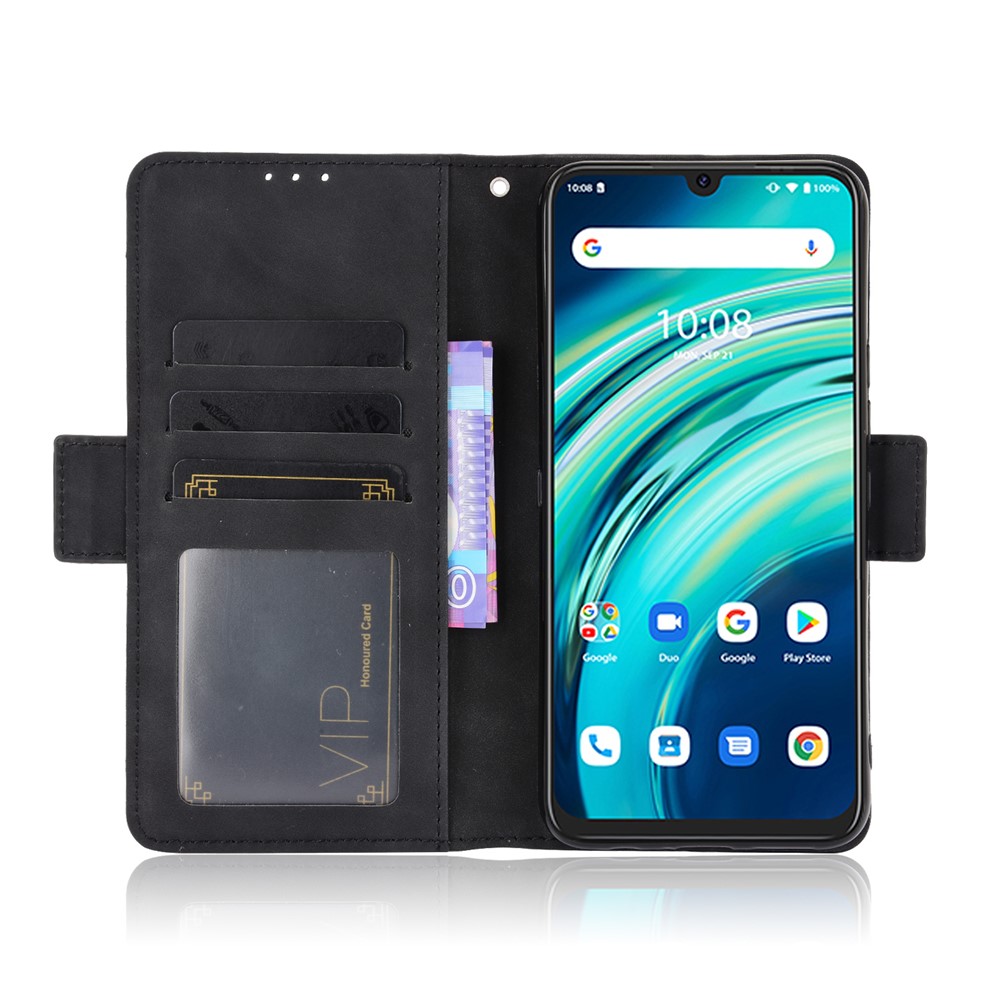 Multiple Card Slots Wallet Stand PU Leather Mobile Phone Cover Case for Umidigi A9 Pro - Black-6