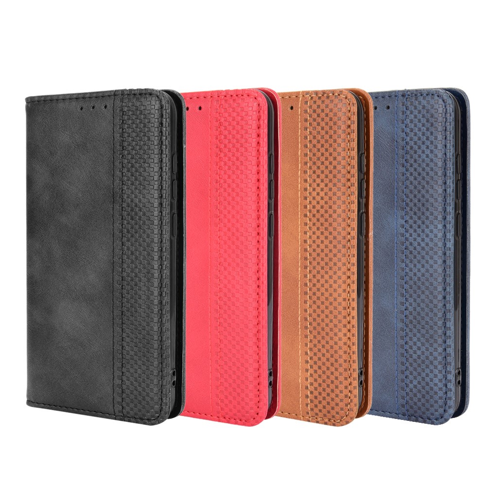 Vintage Style Magnetic Closure Leather Cell Phone Cover with Stand for Umidigi A9 Pro - Black-11