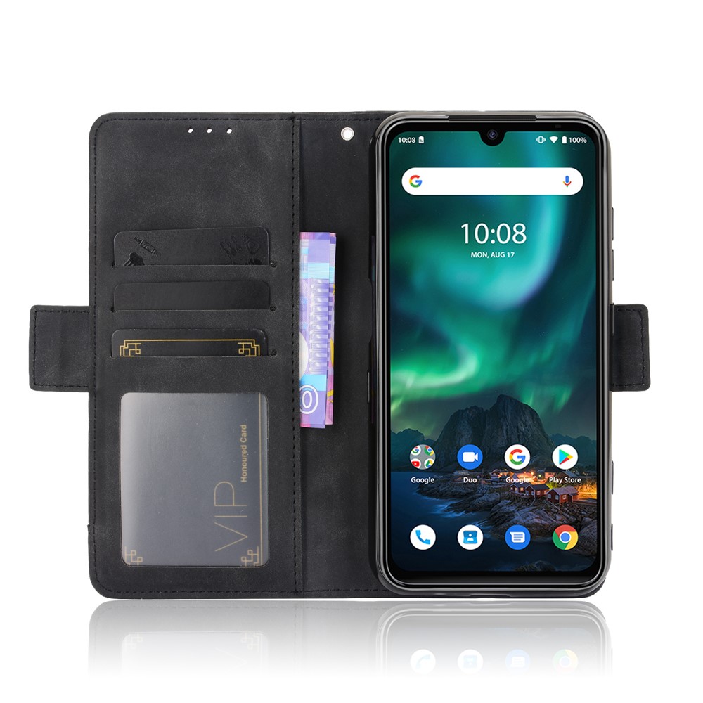 Leather Phone Wallet Design Stand Feature Protective Cover Case with Multiple Card Slots for UMIDIGI Bison - Black-6