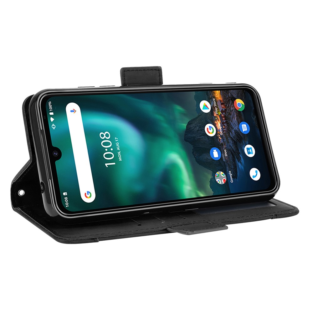 Leather Phone Wallet Design Stand Feature Protective Cover Case with Multiple Card Slots for UMIDIGI Bison - Black-7