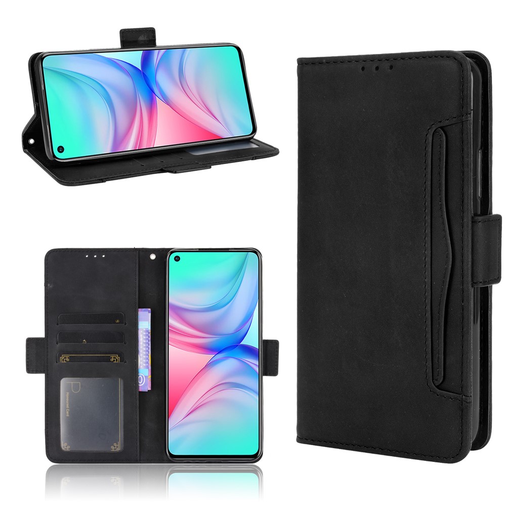 Multiple Card Slots Wallet Stand PU Leather Shell Case for Infinix Hot 10/X682 - Black-1