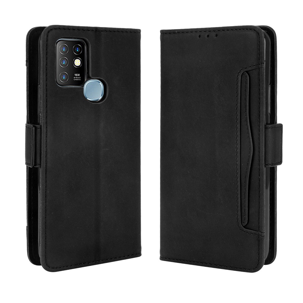 Multiple Card Slots Wallet Stand PU Leather Shell Case for Infinix Hot 10/X682 - Black-2