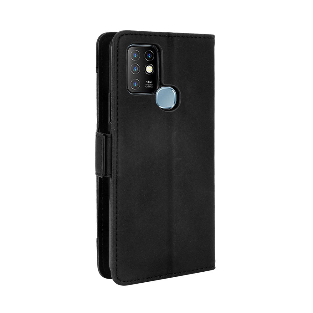 Multiple Card Slots Wallet Stand PU Leather Shell Case for Infinix Hot 10/X682 - Black-3