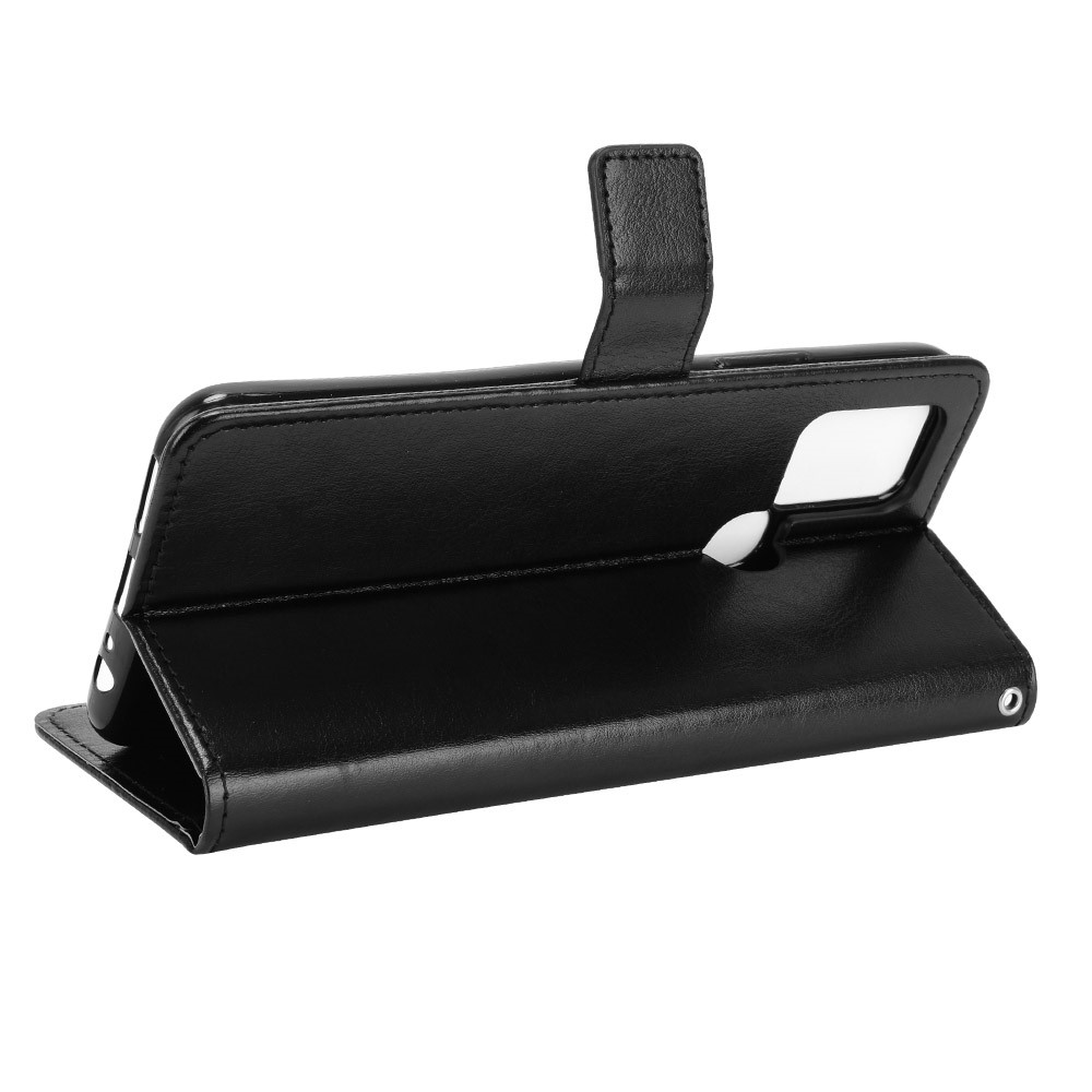 Wallet Stand Phone Cover for Infinix Hot 10/X682 Crazy Horse Texture Leather Shell - Black-5