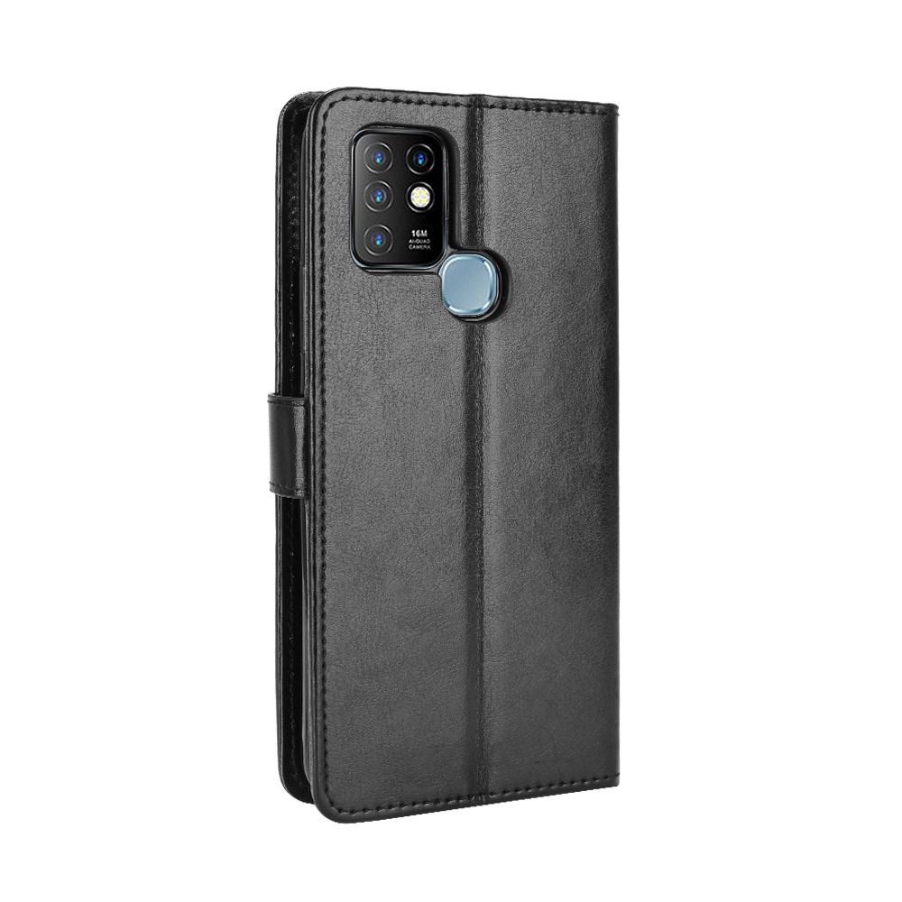 Wallet Stand Phone Cover for Infinix Hot 10/X682 Crazy Horse Texture Leather Shell - Black-6