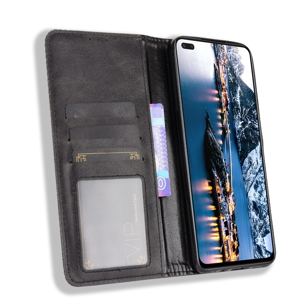 Magnetic Vintage Style Wallet Stand Phone Case Cover for Infinix Note 8/X692 - Black-5