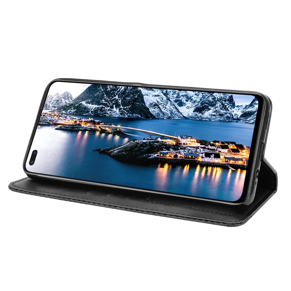 Magnetic Vintage Style Wallet Stand Phone Case Cover for Infinix Note 8/X692 - Black-6