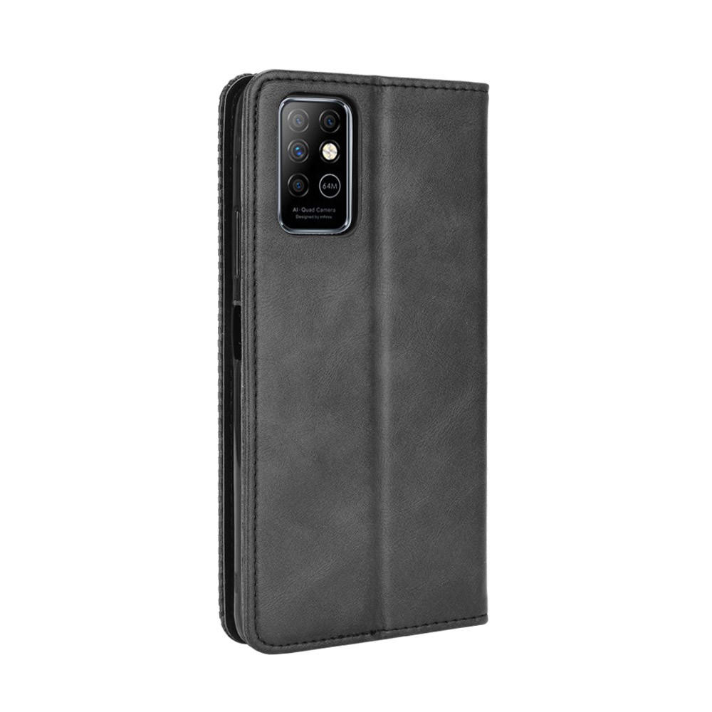 Magnetic Vintage Style Wallet Stand Phone Case Cover for Infinix Note 8/X692 - Black-7