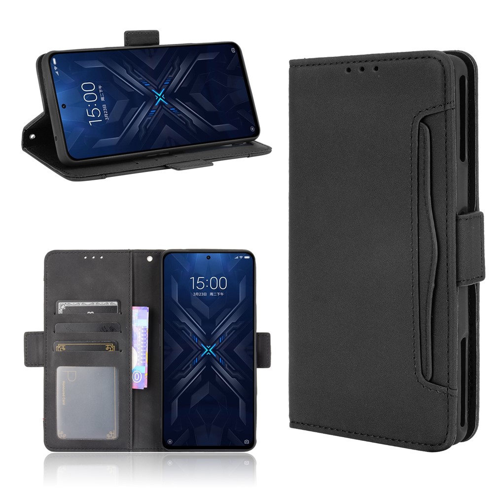 Multiple Card Slots Wallet Leather Phone Case with Stand for Xiaomi Black Shark 4 / 4 Pro Protection Cover - Black-9