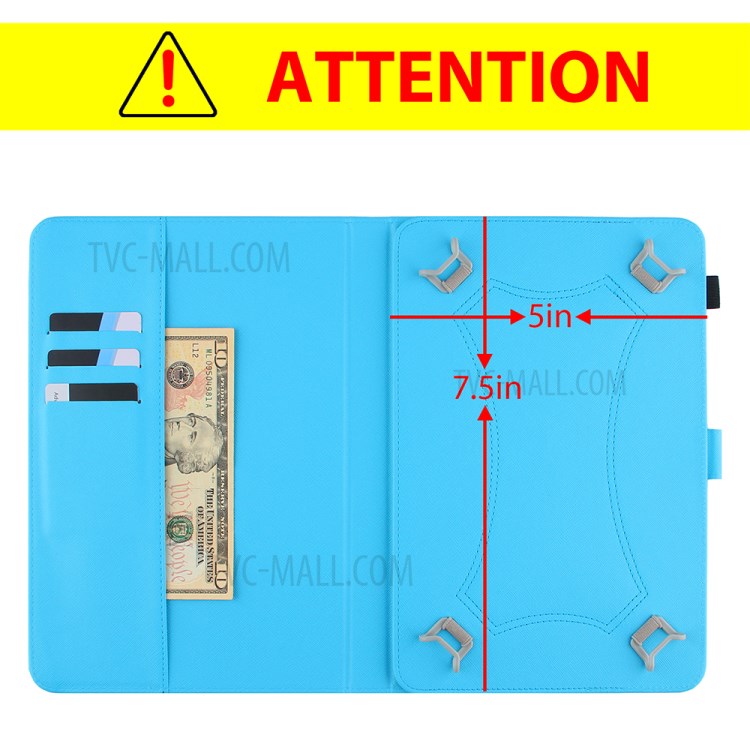Universal Patterned Leather Case for 7-inch Tablets, Wallet Stand Protective Cover, Size: 205x143x23mm - Moon Wolf-6