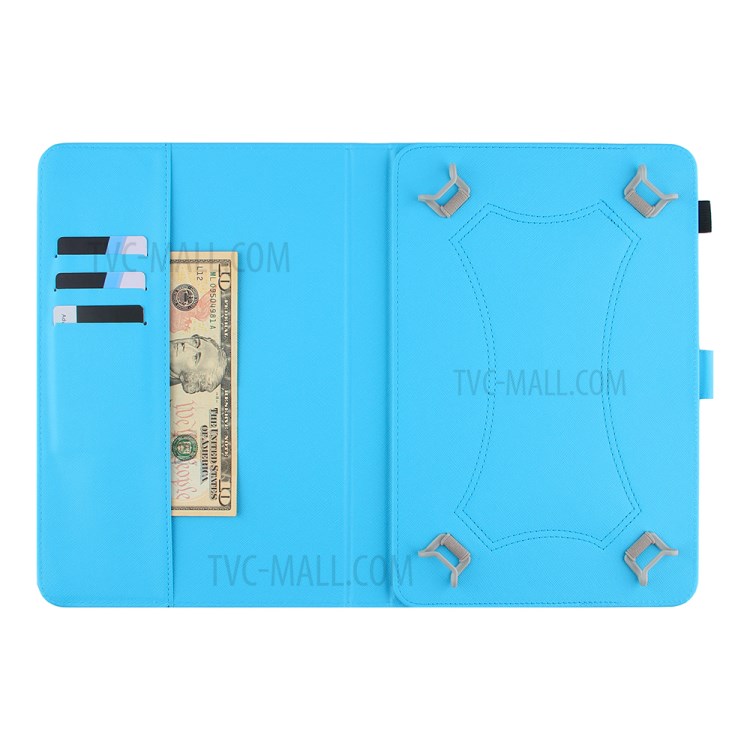 Universal Patterned Leather Case for 7-inch Tablets, Wallet Stand Protective Cover, Size: 205x143x23mm - Moon Wolf-7