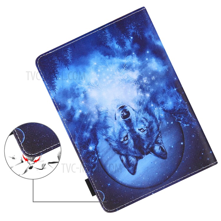 For 10-inch Tablets Universal Patterned Leather Case Wallet Stand Protection Cover, Size: 274x188x23mm - Moon Wolf-10