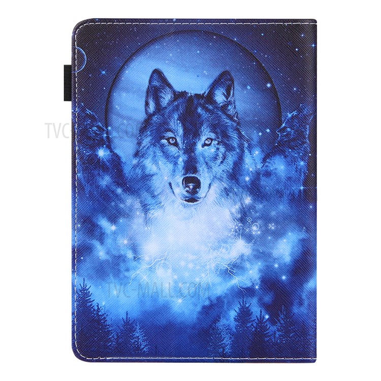 For 10-inch Tablets Universal Patterned Leather Case Wallet Stand Protection Cover, Size: 274x188x23mm - Moon Wolf-3