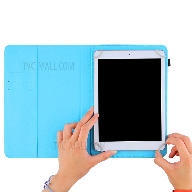 For 10-inch Tablets Universal Patterned Leather Case Wallet Stand Protection Cover, Size: 274x188x23mm - Moon Wolf-9