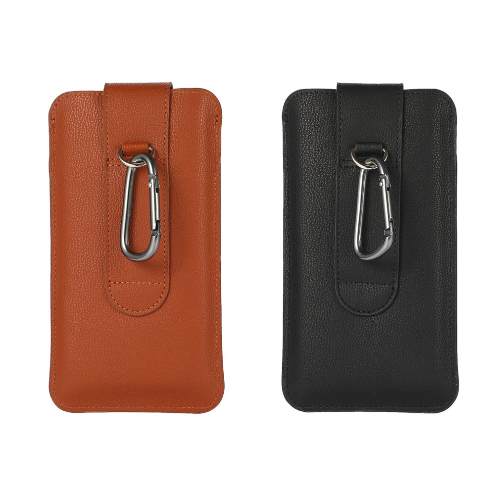 PU Leather Mobile Phone Protective Case Bag Holder with Card Slot, Inner Size 17.8x9.8 cm - Black-10