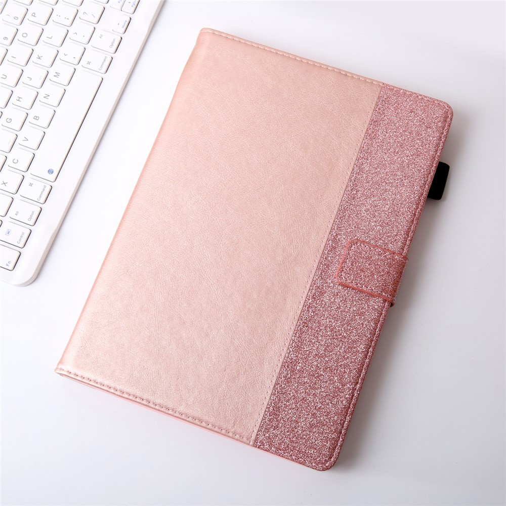 Glitter Bling PU Leather Tablet Case Shell Cover with Stand Card Slot for 10 inch Tablet - Rose Gold-6
