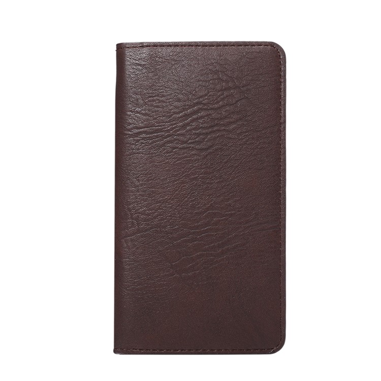 

Elephant Skin Wallet Leather Pouch Cover for iPhone X 8/ Samsung Galaxy S7/ Sony Xperia Z5, Size: 154 x 82mm - Brown