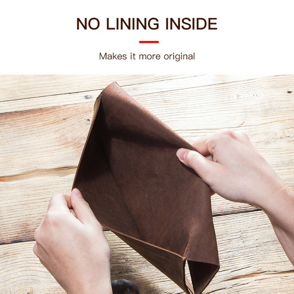 CONTACTS FAMILY Genuine Leather Tablet Protective Sleeve Case for iPad Pro 12.9-inch 2021/2020/2018/2017 - Coffee-4