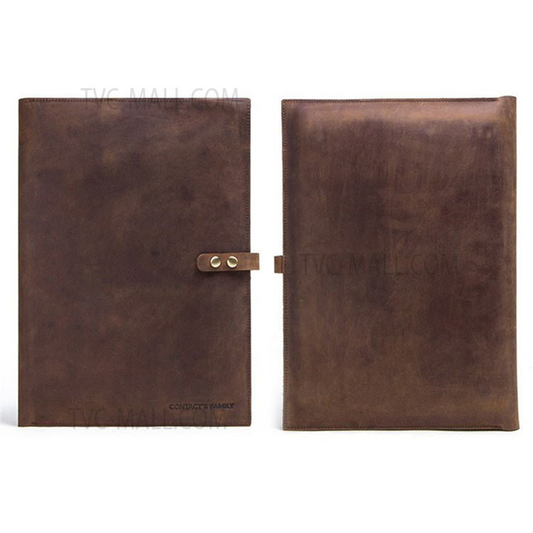 CONTACTS FAMILY Multifunctional Genuine Leather Tablet Cover Case Bag for iPad 9.7-inch (2017) / iPad 9.7-inch (2018) / iPad Air (2013) / iPad Air 2 / iPad Pro 9.7 inch (2016) - Coffee-1
