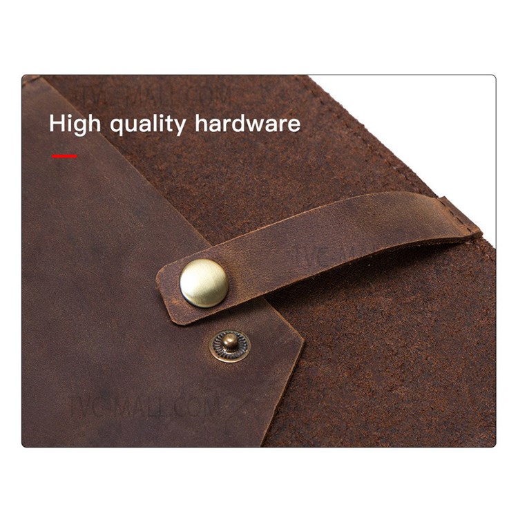 CONTACTS FAMILY Multifunctional Genuine Leather Tablet Cover Case Bag for iPad 9.7-inch (2017) / iPad 9.7-inch (2018) / iPad Air (2013) / iPad Air 2 / iPad Pro 9.7 inch (2016) - Coffee-5