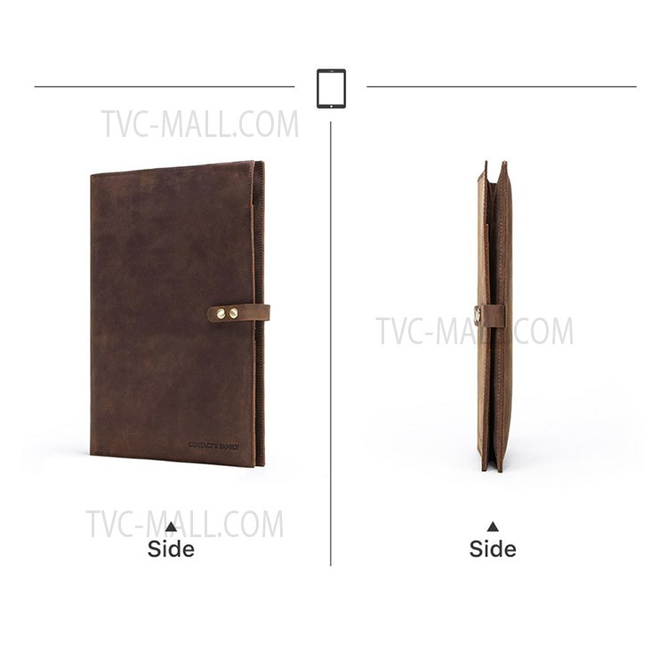 CONTACTS FAMILY Multifunctional Genuine Leather Tablet Cover Case Bag for iPad 9.7-inch (2017) / iPad 9.7-inch (2018) / iPad Air (2013) / iPad Air 2 / iPad Pro 9.7 inch (2016) - Coffee-6
