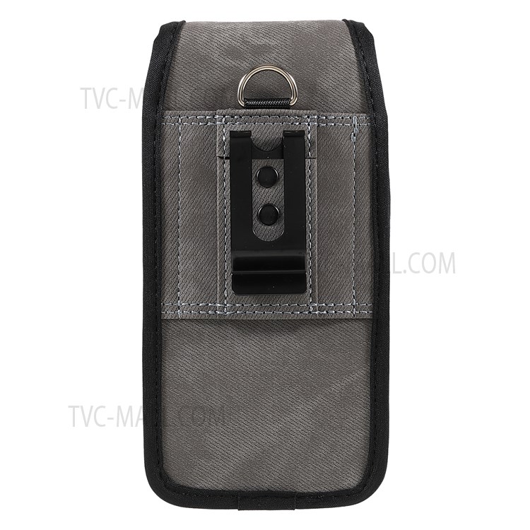 168x68x28mm PU Leather Waist Belt Phone Bag Case Card Slot Back Clip Phone Pouch with Carabiner for Samsung Galaxy Z Fold3 5G-3