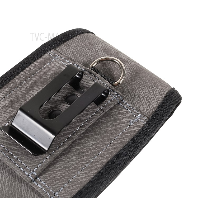 168x68x28mm PU Leather Waist Belt Phone Bag Case Card Slot Back Clip Phone Pouch with Carabiner for Samsung Galaxy Z Fold3 5G-6