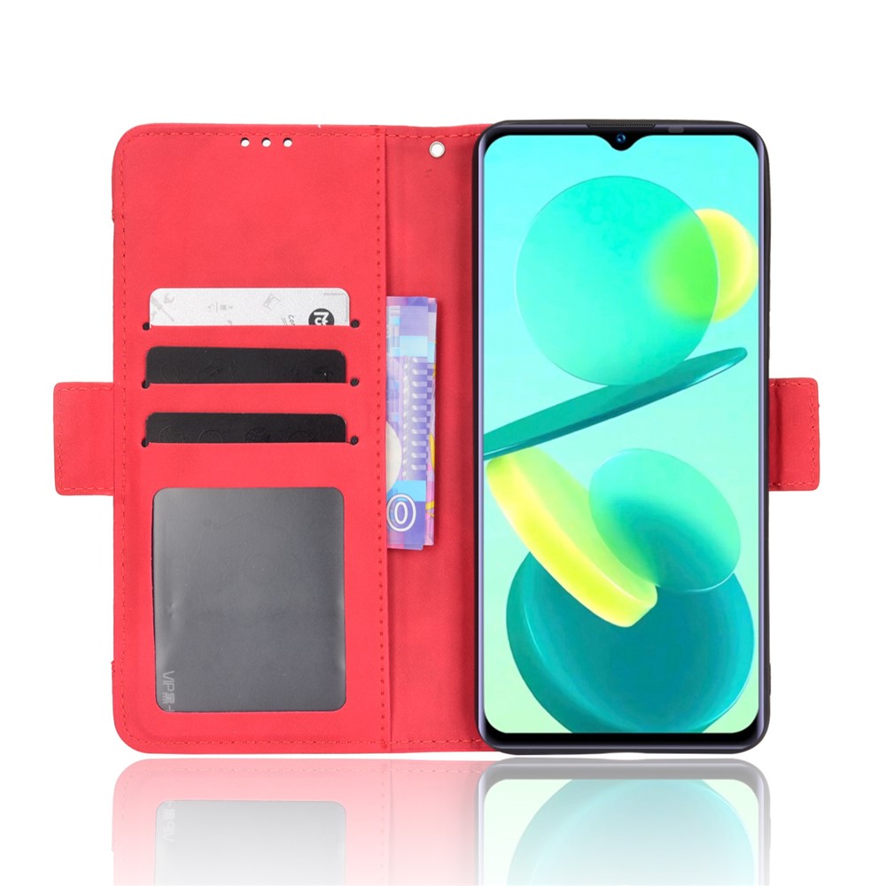 Magnetic Closure Multi-functional Case Multiple Card Slot Design Magnetic Closure PU Leather Phone Cover with Stand for Oukitel C25 - Red-4