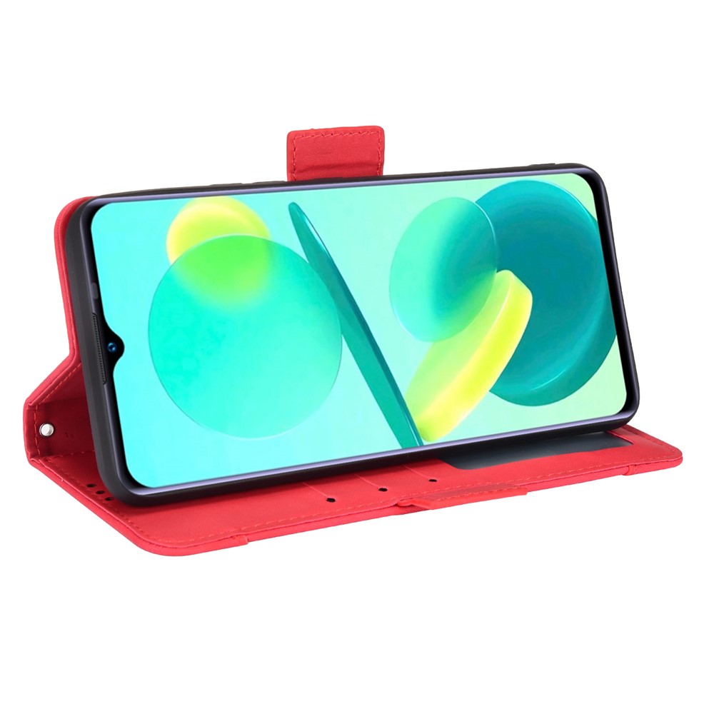 Magnetic Closure Multi-functional Case Multiple Card Slot Design Magnetic Closure PU Leather Phone Cover with Stand for Oukitel C25 - Red-5