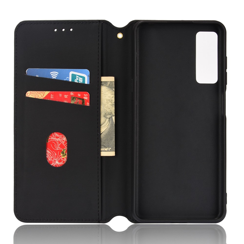 Imprinting 3D Rhombus Pattern PU Leather + TPU Full Protection Wallet Phone Cover with Stand for TCL 20S/TCL 20 5G/TCL 20L/TCL 20L+ - Black-6