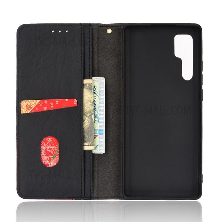 Color Splicing Leather Case Magnetic Auto Closing Phone Shell with Stand Wallet for TCL 20 Pro 5G - Black-6