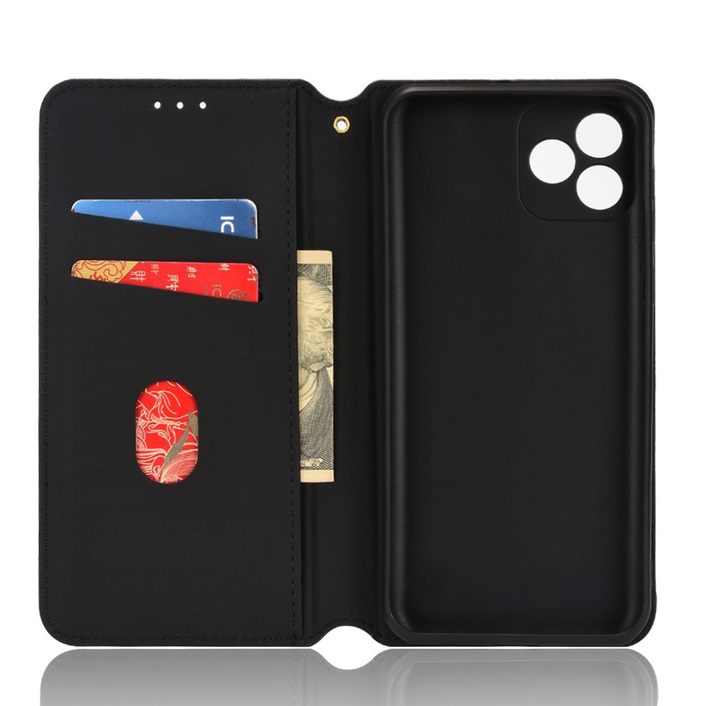 Smartphone Protective Cover Imprinted Pattern Cell Phone Case PU Leather + TPU Phone Case with Stand Wallet for Blackview Oscal C20 / C20 Pro - Black-8