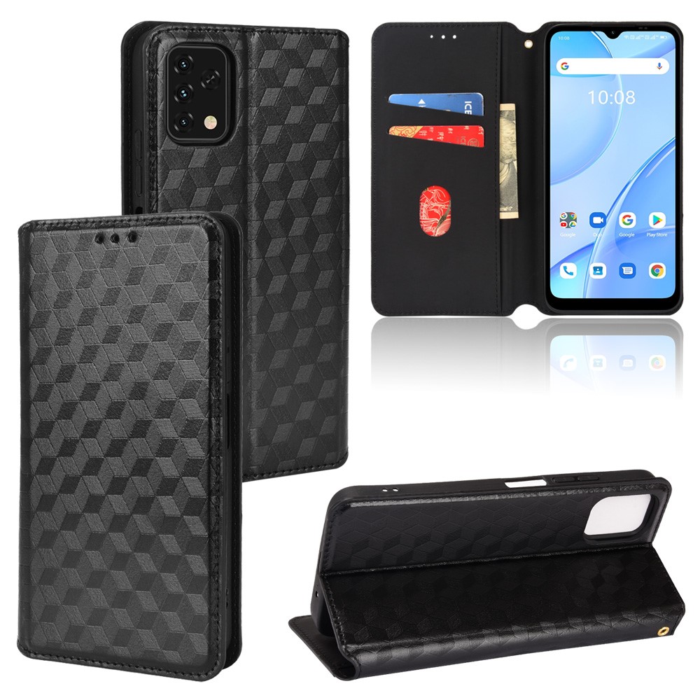 For Umidigi Power 5S Cell Phone Case Supporting Stand Imprinted Pattern PU Leather + TPU Phone Case Phone Covering - Black-9