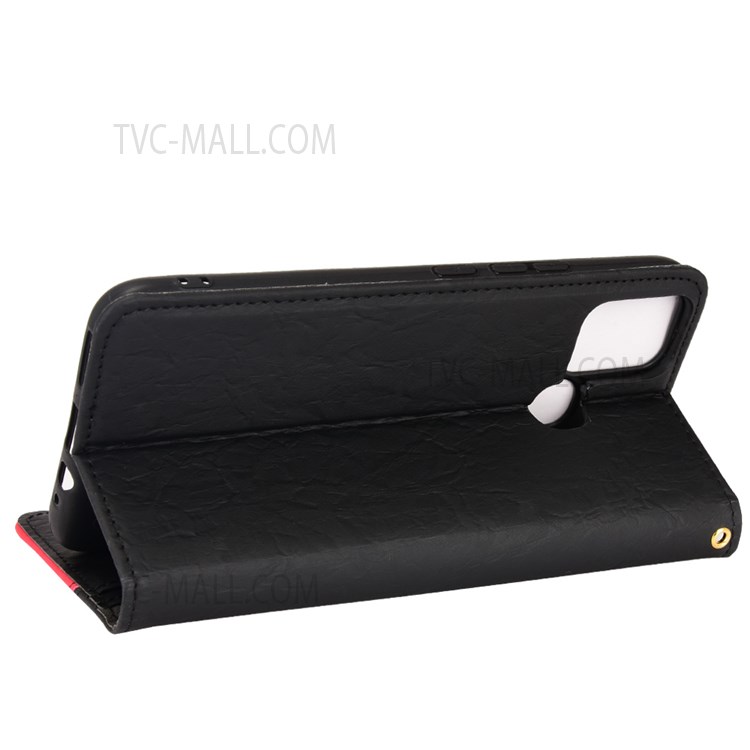 For Infinix Hot 10 Lite X657/Smart 5 Magnetic Auto-absorbed Color Splicing Leather Cover Wallet Stand Phone Case - Black-5