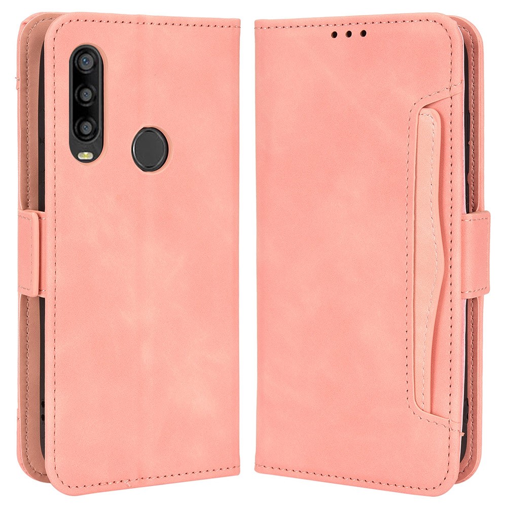 For TCL L10 Pro Multiple Card Slots PU Leather Stand Phone Case Wallet Protective Cover - Pink-1