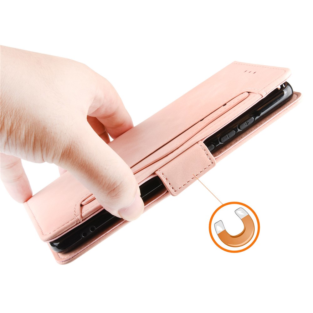 For TCL L10 Pro Multiple Card Slots PU Leather Stand Phone Case Wallet Protective Cover - Pink-6