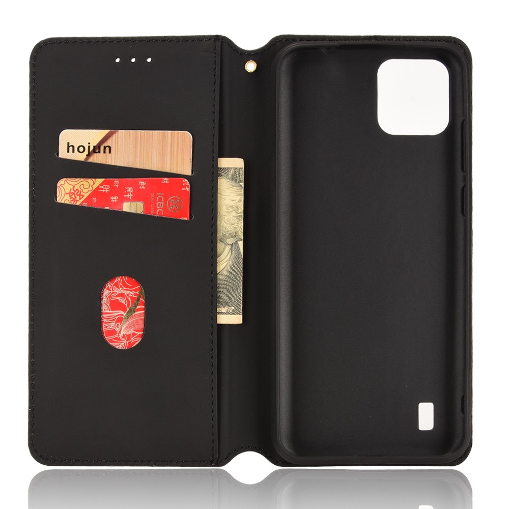 For Blackview A55 PU Leather Imprinted Rhombus Flip Wallet Cover Magnetic Absorption Stand Full Body Protection Phone Case - Black-6