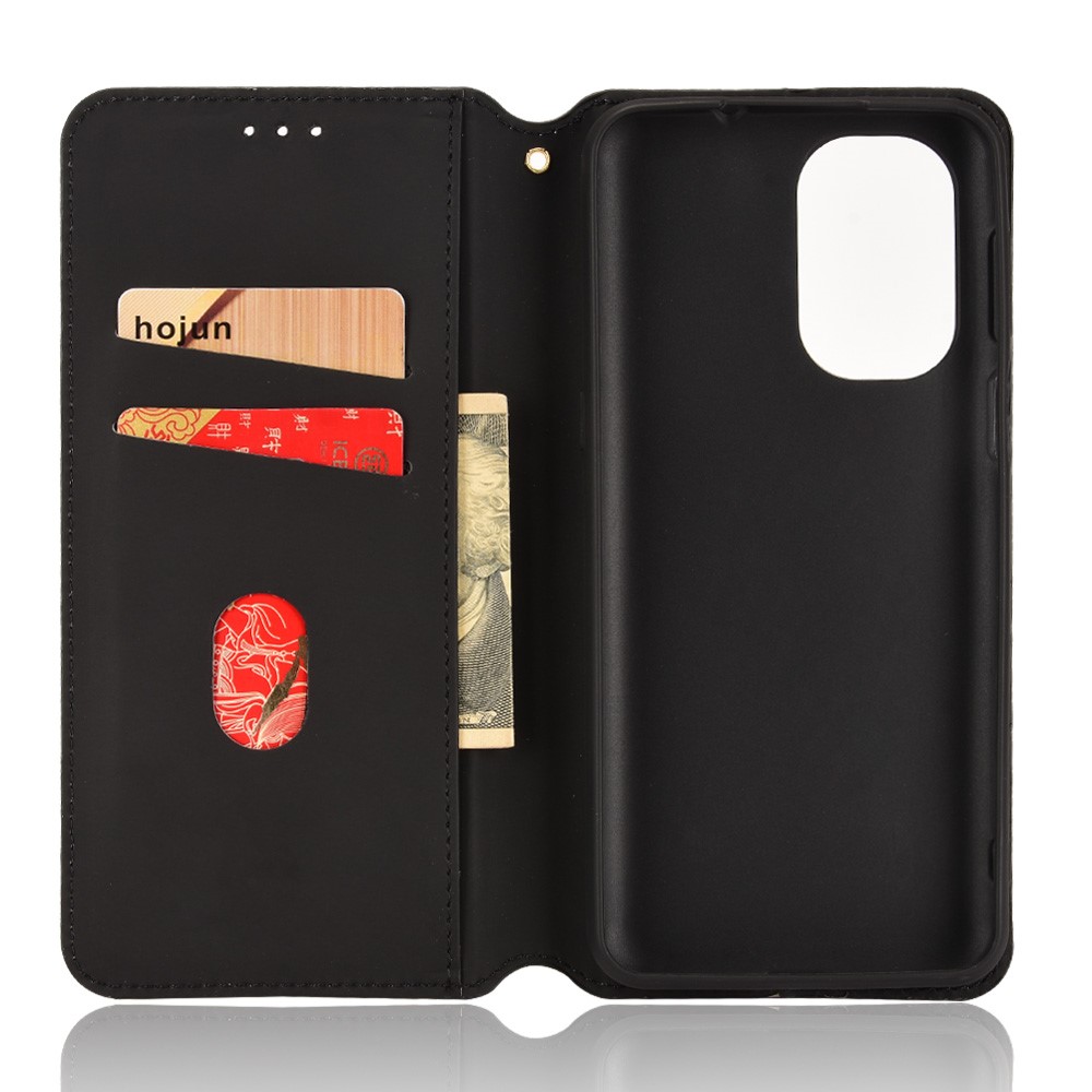 For Ulefone Note 13P Imprinted Rhombus Folding Stand Case PU Leather + Inner TPU Magnetic Absorption Wallet Flip Cover - Black-6