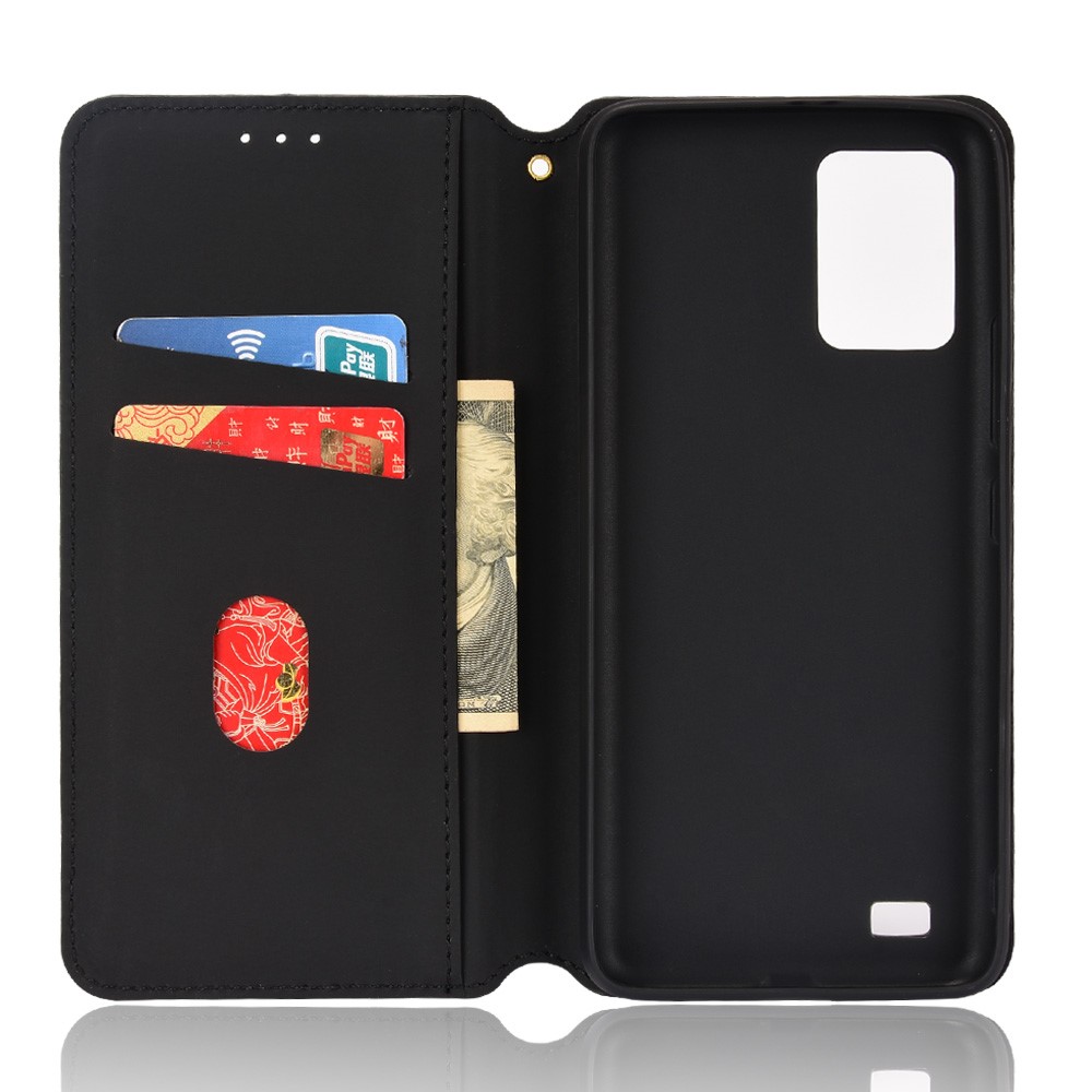 For Oukitel C25 Imprinting Rhombus PU Leather Flip Case Wallet Stand Magnetic Folio Protective Phone Cover - Black-5