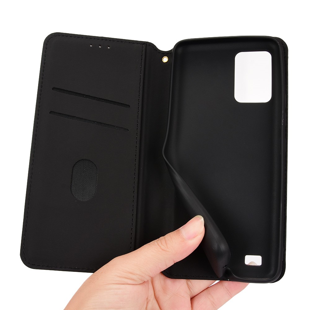 For Oukitel C25 Imprinting Rhombus PU Leather Flip Case Wallet Stand Magnetic Folio Protective Phone Cover - Black-7