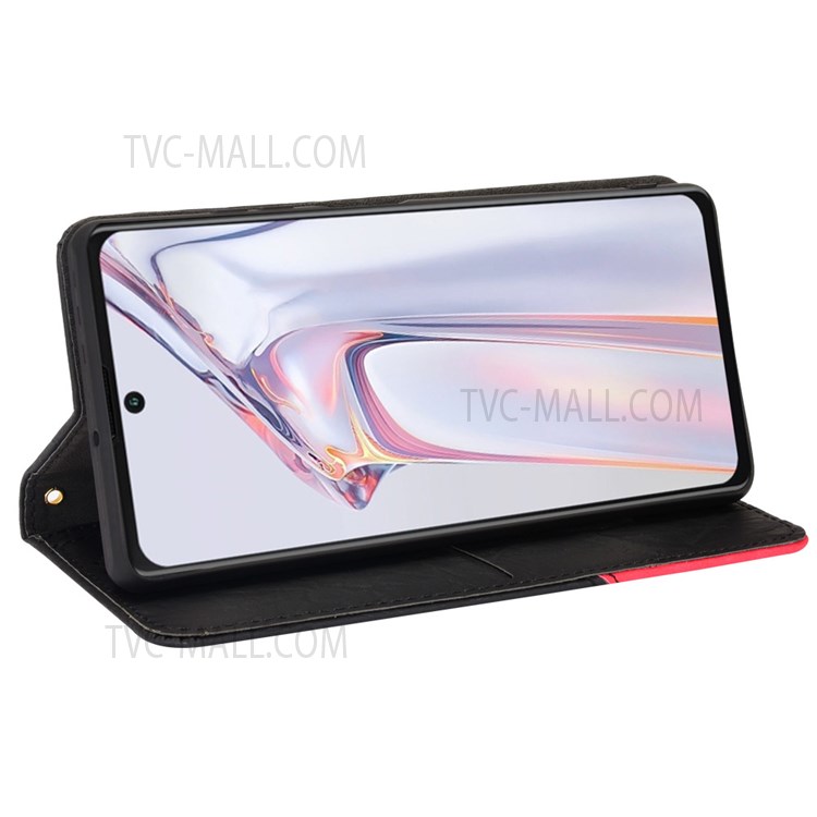 For Blackview A100 Business Splicing Style Wallet Phone Case Magnetic Auto-absorbed Stand Folio PU Leather Soft TPU Bumper Protective Skin Cover - Black-5