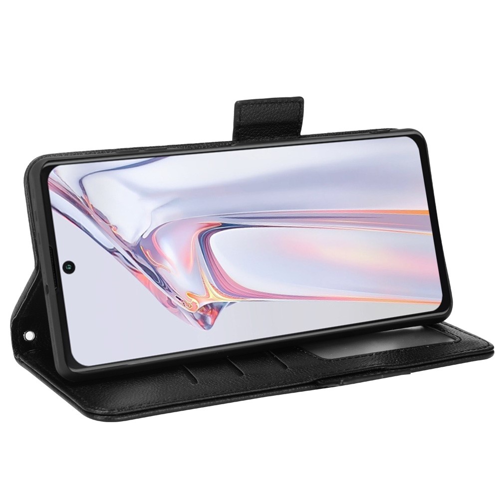 For Blackview A100 Litchi Texture Wallet Case Magnetic PU Leather Stand Function Magnetic Flip Cover - Black-5