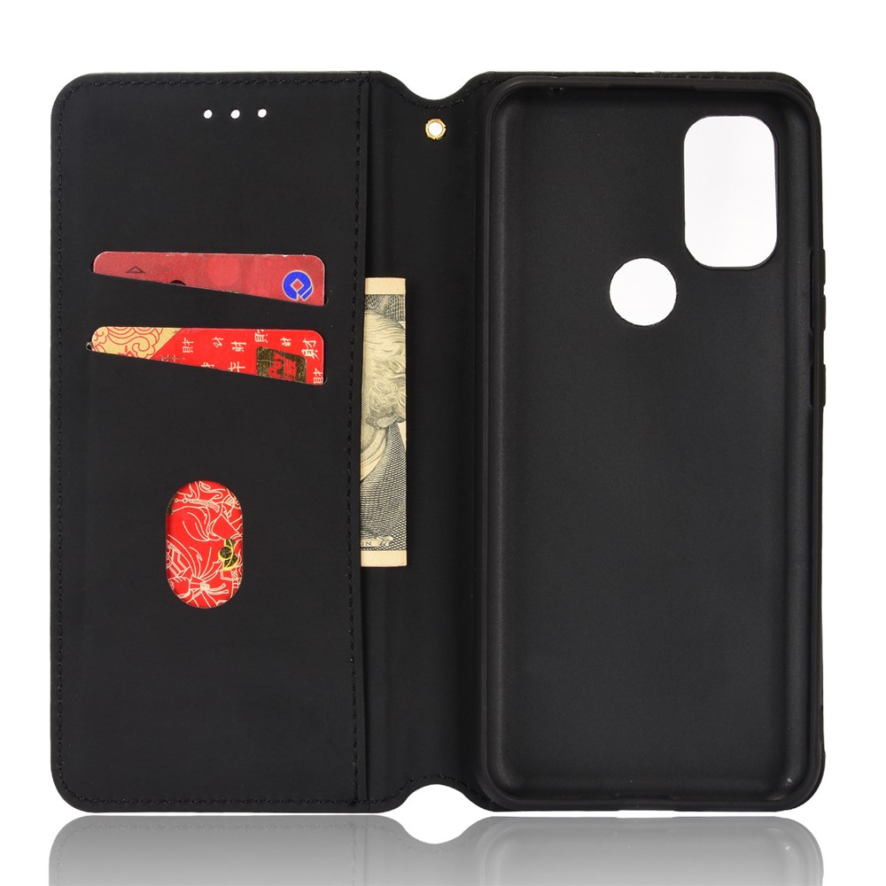 For Blackview A70 Magnetic Absorption Rhombus Imprinted PU Leather Case Folding Stand Wallet Flip Cover TPU Inner Shell - Black-6