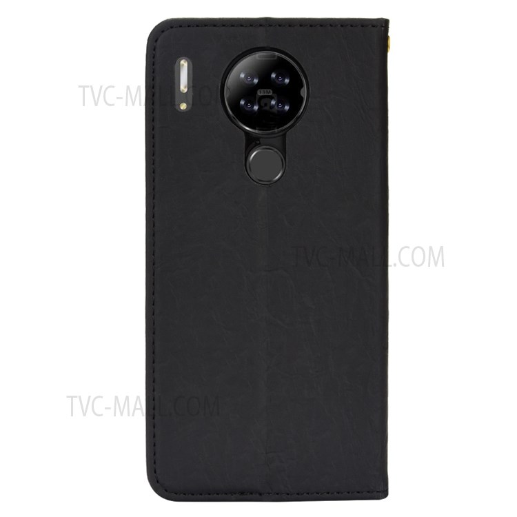 For Blackview A80 / A80S Auto Closing Magnetic Leather Flip Case Folding Stand Splicing Design Folio Wallet Phone Cover - Black-3
