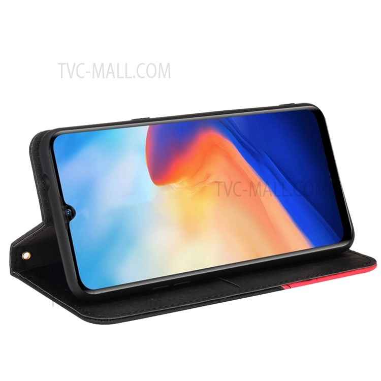 For Blackview A80 / A80S Auto Closing Magnetic Leather Flip Case Folding Stand Splicing Design Folio Wallet Phone Cover - Black-5